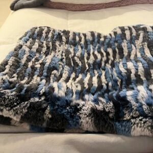 Linda Richards Multi colored fur infinity shrug